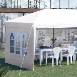 Outsunny 3 x 6m Heavy Duty Gazebo Marquee Party Tent with Storage Bag White - Additional view 6
