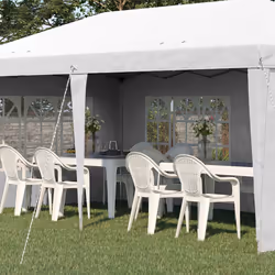 Outsunny 3 x 6m Heavy Duty Gazebo Marquee Party Tent with Storage Bag White - Additional view 7