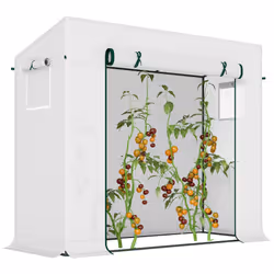 Outsunny 200x76x168cm Walk-in Garden Greenhouse Plant Warm House w/ Roll Up Door - Additional view 8