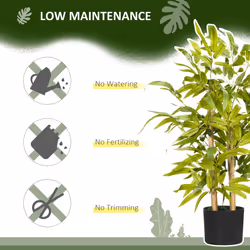 HOMCOM Potted Artificial Plants Bamboo Tree for Desk Indoor Outdoor, 60cm