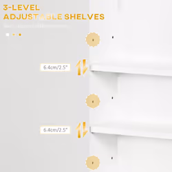 kleankin Bathroom Wall Cabinet with Adjustable Shelves for Hallway, Living Room - Additional view 4