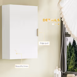 kleankin Bathroom Wall Cabinet with Adjustable Shelves for Hallway, Living Room - Additional view 5