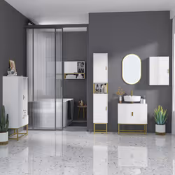kleankin Bathroom Wall Cabinet with Adjustable Shelves for Hallway, Living Room - Additional view 6