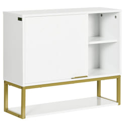 kleankin Bathroom Wall Cabinet with Adjustable Shelf for Hallway, Living Room