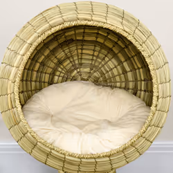 PawHut Raised Cat House, Natural Mat Grass Cat Bed w/ Stand Cushion, Î¦41x 69 cm - Additional view 7