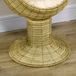 PawHut Raised Cat House, Natural Mat Grass Cat Bed w/ Stand Cushion, Î¦41x 69 cm - Additional view 8