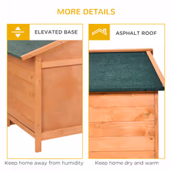 PawHut Wooden Rabbit Hutch Detachable Pet House with Openable Run & Roof - Additional view 4