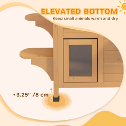 PawHut Wooden Cat House Cat Cave Pet Shelter Condos Outdoor Natural Wood Finish