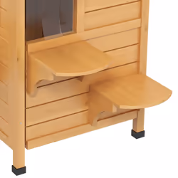 PawHut Wooden Cat House Cat Cave Pet Shelter Condos Outdoor Natural Wood Finish - Additional view 6