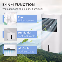 HOMCOM Evaporative Portable Air Cooler Cooling Fan Humidifier for Home Office