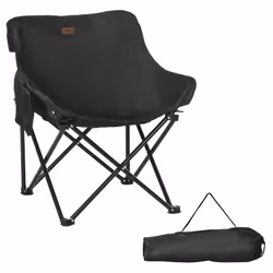 Outsunny Folding Camping Chair with Carrying Bag and Storage Pocket, Black - Additional view 8