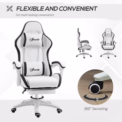 Vinsetto Racing Style Gaming Chair with Reclining Function Footrest, Black - Additional view 4