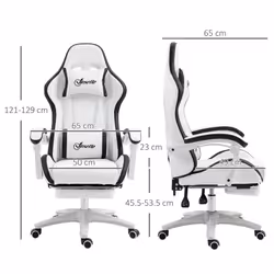 Vinsetto Racing Style Gaming Chair with Reclining Function Footrest, Black - Additional view 8