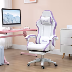 Vinsetto Racing Style Gaming Chair with Reclining Function Footrest, Purple