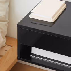 HOMCOM Floating Bedside Table Set of 2 Wall Mounted Nightstand W/ Drawer Black - Additional view 7