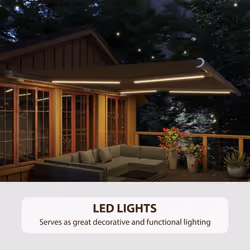 Outsunny 4x3m Full Cassette Electric/Manual Retractable Awning w/ LED Light
