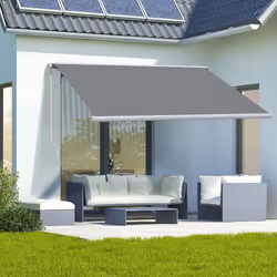 Outsunny 4x3m Full Cassette Electric/Manual Retractable Awning w/ LED Light - Additional view 5