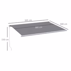 Outsunny 4x3m Full Cassette Electric Retractable Awning for Patio Door Window - Additional view 8