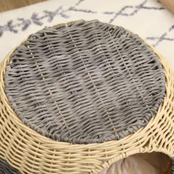 PawHut Wicker Cat House, Rattan Raised Cat Bed w/ Soft Cushion, Î¦40 x 30cm - Additional view 7