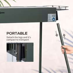 Outsunny Portable Charcoal Barbecue Grill with Seasoning Baskets and Hooks - Additional view 8