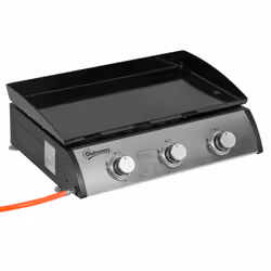 Outsunny Portable Gas Plancha BBQ Grill with 3 Stainless Steel Burner, 9kw