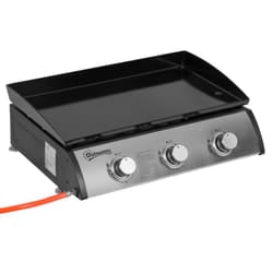 Outsunny Portable Gas Plancha BBQ Grill with 3 Stainless Steel Burner, 9kw