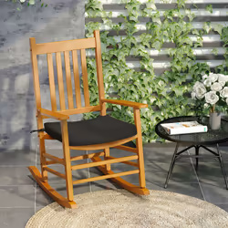 Outsunny Set of 6 Chair Cushion Seat Pads Dining Chair w/ Straps Outdoor Black