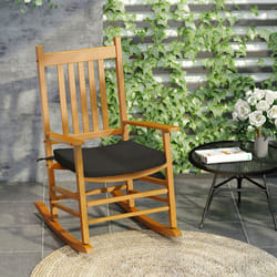Outsunny Set of 6 Chair Cushion Seat Pads Dining Chair w/ Straps Outdoor Black