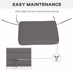 Outsunny Set of 6 Chair Cushion Seat Pads Dining Chair w/ Straps Outdoor Grey - Additional view 5