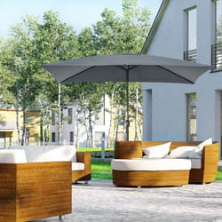 Outsunny 3x2m Patio Parasol Canopy Tilt Crank 6 Ribs Sun Shade Garden Dark Grey