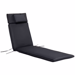 Outsunny Garden Sun Lounger Chair Cushion Reclining Relaxer Indoor Outdoor Black - Additional view 8