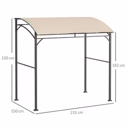Outsunny 2.2 x 1.5 m BBQ Gazebo Tent Sun Shade with Canopy, Beige