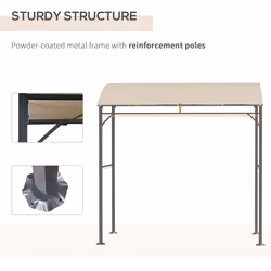 Outsunny 2.2 x 1.5 m BBQ Gazebo Tent Sun Shade with Canopy, Beige - Additional view 5