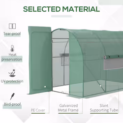 Outsunny 3 x 2M Walk-in Garden Polytunnel Greenhouse Galvanised Steel W/ Door