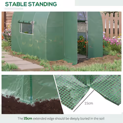 Outsunny 3 x 2M Walk-in Garden Polytunnel Greenhouse Galvanised Steel W/ Door
