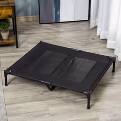PawHut Large Pet Cot Portable Dog Cat Sleep Bed Elevated Outdoor Black