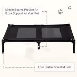 PawHut Large Pet Cot Portable Dog Cat Sleep Bed Elevated Outdoor Black - Additional view 6