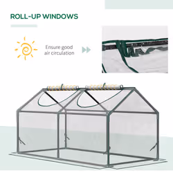 Outsunny Greenhouse Plants Foil Tomato Vegetable House W/ 2 Windows Clear - Additional view 4