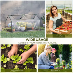 Outsunny Greenhouse Plants Foil Tomato Vegetable House W/ 2 Windows Clear - Additional view 5