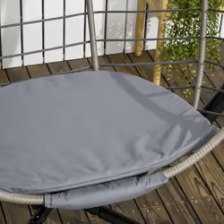 Outsunny PE Rattan Hanging Swing Chair w/ Stand & Cup Holder, Grey - Additional view 5
