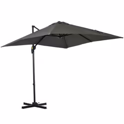 Outsunny Square Cantilever Roma Parasol, 360-Degree Rotation, Grey - Additional view 8