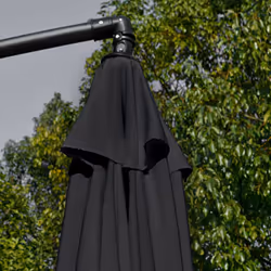 Outsunny 2.7m Garden Cantilever Banana Parasol Sun Shade w/ Crank, Black - Additional view 7