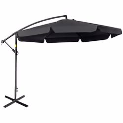 Outsunny 2.7m Garden Cantilever Banana Parasol Sun Shade w/ Crank, Black - Additional view 8