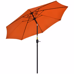Outsunny 2.6M Patio Umbrella Outdoor Sunshade Canopy w/ Tilt and Crank Orange - Additional view 8