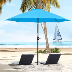 Outsunny 2.6M Patio Umbrella Outdoor Sunshade Canopy w/ Tilt and Crank Blue