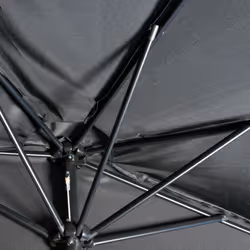 Outsunny 3(m) Half Round Parasol Garden Sun Umbrella Metal w/ Crank Black - Additional view 6