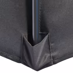 Outsunny 3(m) Half Round Parasol Garden Sun Umbrella Metal w/ Crank Black - Additional view 7