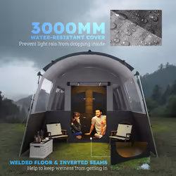 Outsunny 8-Person Camping Tent Tunnel Design with 4 Large Windows Dark Grey - Additional view 7
