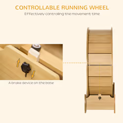 PawHut Cat Treadmill, 30" Wooden Cat Running Wheel with Brake, Natural - Additional view 4