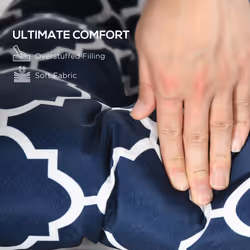 Outsunny Set of 2 Chair Cushions Seat Pads w/ Ties Blue for Garden Chairs Blue